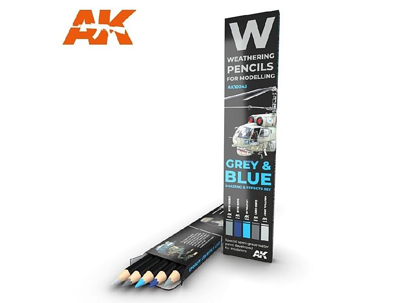 AK Interactive - AK10043 - Set akvarelových tužek na odřeniny - Grey and Blue