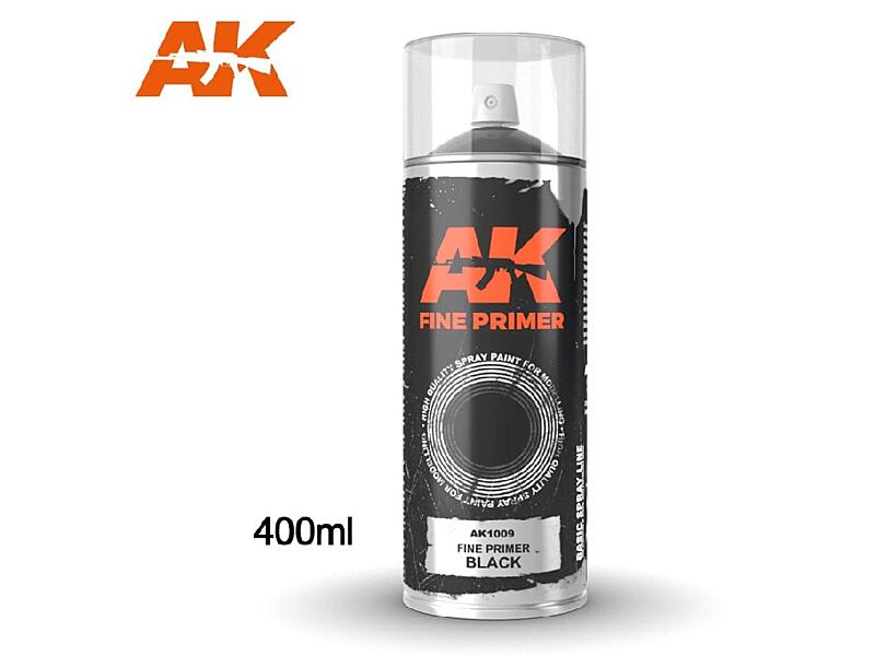 AK Interactive - Fine Primer Black - Spray 400ml
