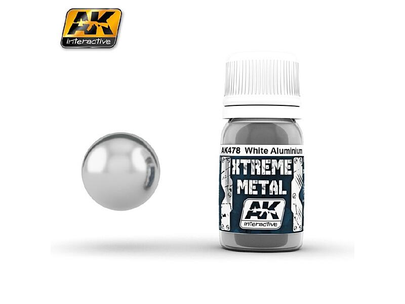 AK Interactive - Xtreme Metal - White Aluminium 30ml.