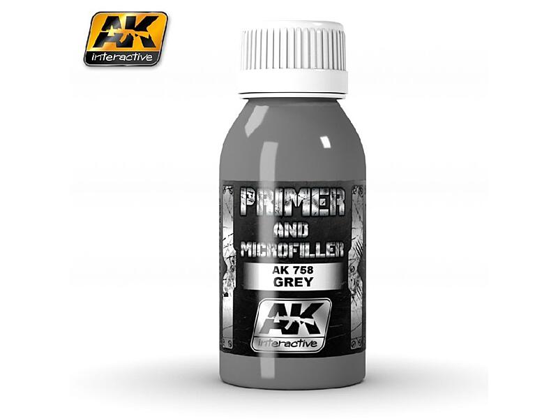 AK Interactive - Grey Primer and Microfiller 100ml.