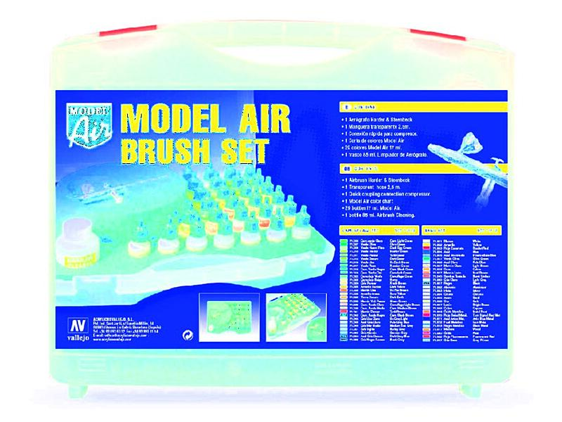 Vallejo - Model Air Set 71173 Kamuflážní barvy + airbrush 29x17 ml.