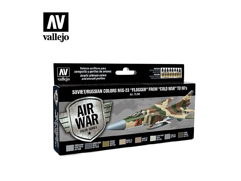 Vallejo - Model Air Set 71606 Soviet / Russian MiG-23 Flogger from 70 to 90 8x17 ml.