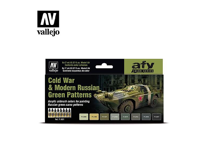 Vallejo - Model Air Set 71621 Cold War and Modern Russian Green Patterns 8x17 ml