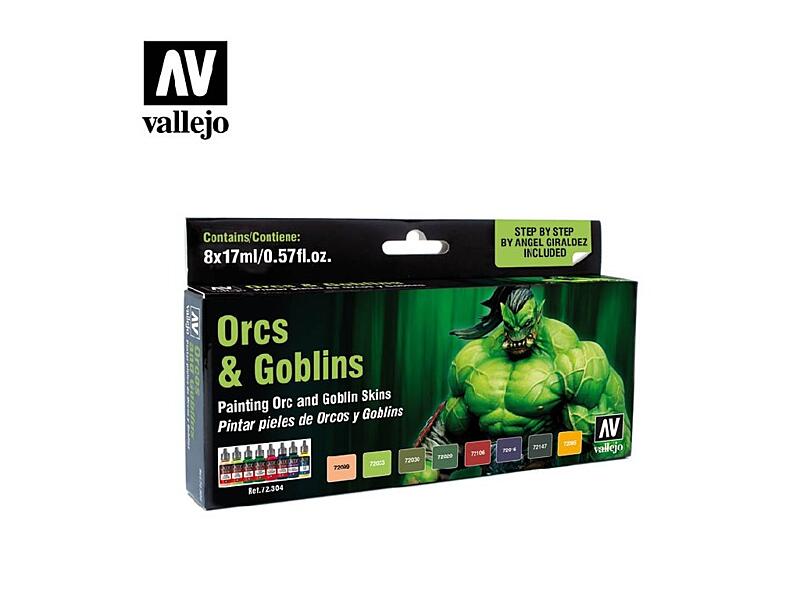 Vallejo - Game Color Set 72304 Orcs and Goblins by Angel Giraldez 8x17 ml.