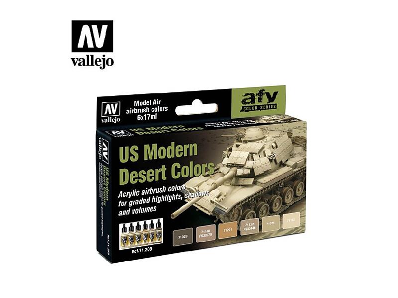 Vallejo - Model Air Set 71209 US Modern Desert Colors 6x17 ml.