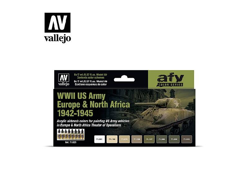 Vallejo - Model Air Set 71625 WWII US Army Europe and North Africa 1942-1945 8x17 ml.