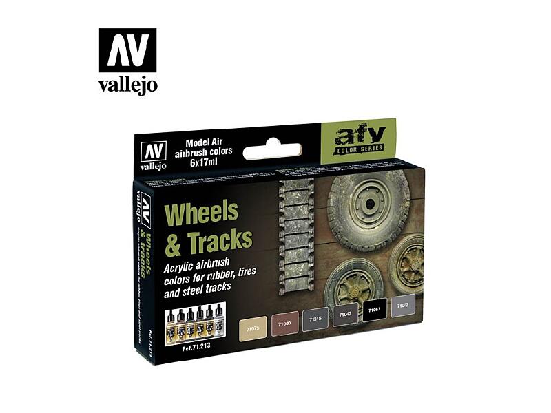 Vallejo - Model Air Set 71213 Wheels and Tracks 6x17 ml.