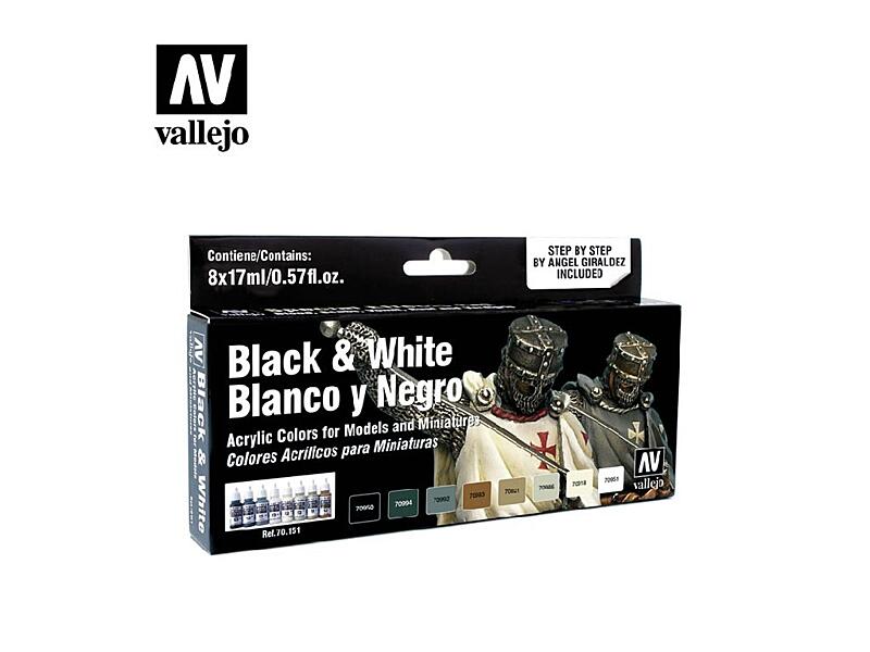 Vallejo - Model Color Set 70151 Black and White by Angel Giraldez 8x17 ml.