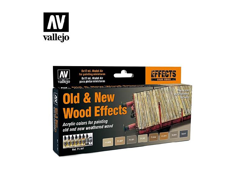 Vallejo - Model Air Set 71187 Old and New Wood Effects by Scratchmod 8x17 ml.