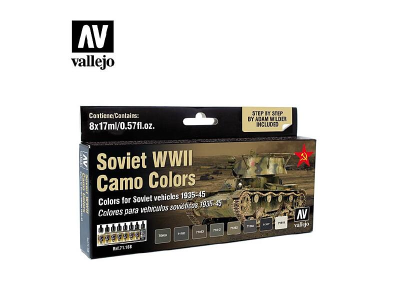 Vallejo - Model Air Set 71188 Soviet WWII Camo Colors by Adam Wilder 8x17 ml.