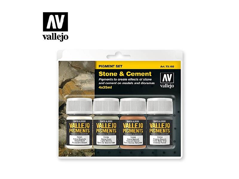 Vallejo - Pigmenty Set 73192 Stone and Cement 4x35ml.