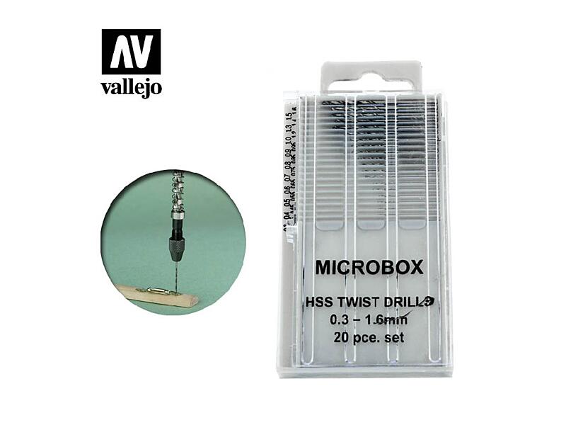 Vallejo - Sada 20 ks vrtáků 0.3-1.6mm T01001