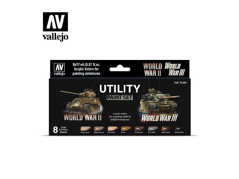 Vallejo - Model Color Set 70201 Utility Paint Set WWII and WWIII 8x17 ml.