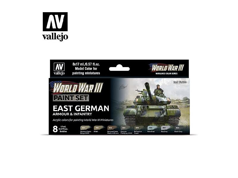 Vallejo - Model Color Set 70224 WWIII East German Armour and Infantry 8x17 ml.