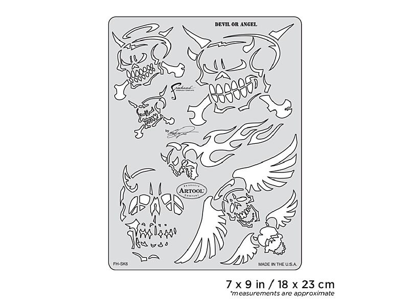 Artool FH SK6 SP - Template Son / Skull Devil Or Angel Solvent Proof