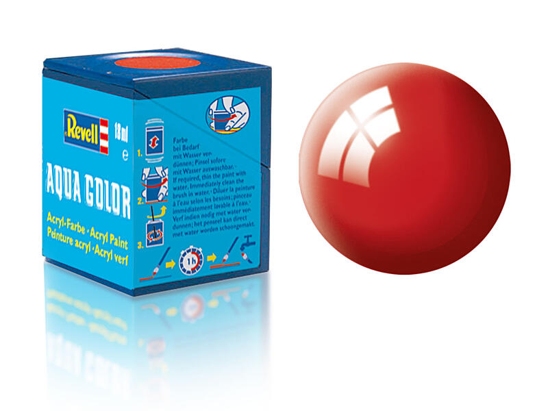 Revell - Barva akrylová - 36131: leská ohnivě rudá (fiery red gloss) 18ml