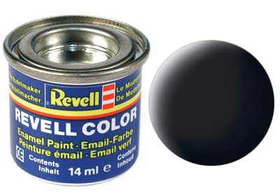 Revell - Barva emailová - 32108: matná černá (black mat) 14ml
