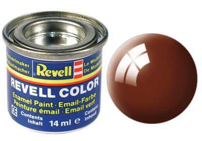 Revell - Barva emailová - 32180: leská blátivě hnědá (mud brown gloss) 14ml