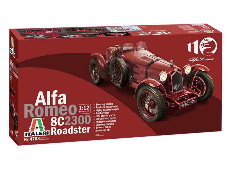Italeri - 4708 - Alfa Romeo 8C 2300 Roadster 1:12