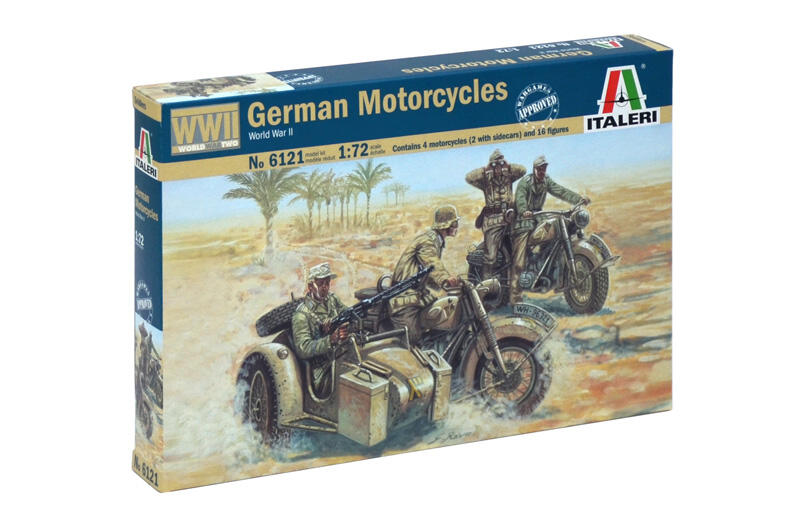 Italeri - 6121 - WWII - GERMAN MOTORCYCLES 1:72