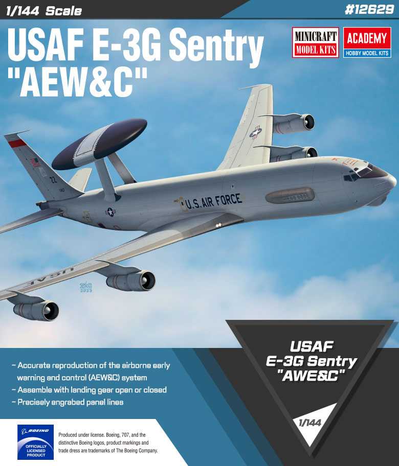 Academy - 12629 - USAF E-3G Sentry AEW&C 1:144