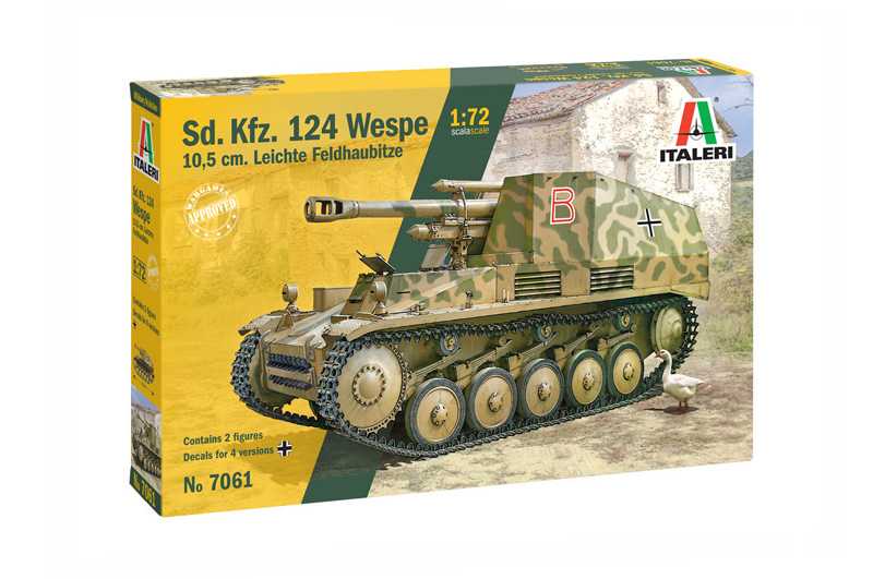 Italeri - 7061 - Sd.Kfz.124 Wespe 10.5 cm. Leichte Feldhaubitze 1:72