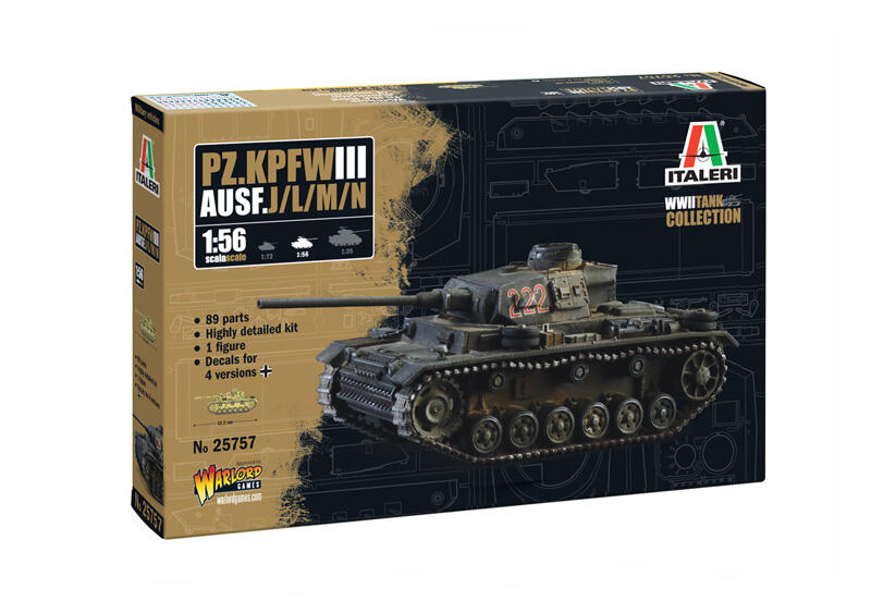 Italeri - 25757 - Pz. Kpfw. III Ausf. J//L/M/N 1:56