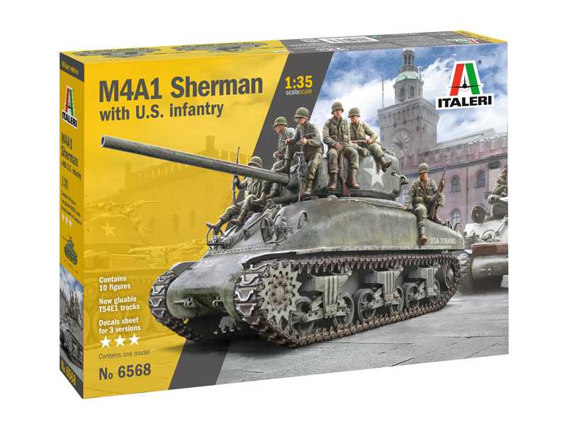 Italeri - 6568 - M4A1 Sherman with U.S. Infantry 1:35
