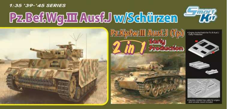 Dragon - 6628 - Pz.Bef.Wg.III Ausf.J / Pz.III Ausf.J (Tp) Early Production (2 in 1) 1:35