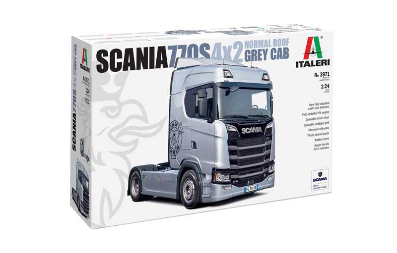 Italeri - 3971 - Scania S770 4x2 Normal Roof Grey Cab 1:24