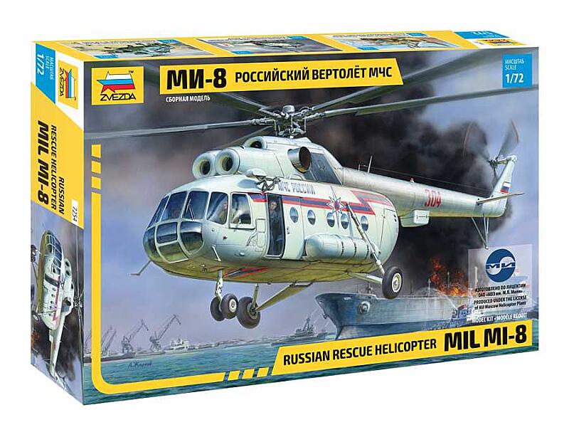 Zvezda - 7254 - MIL Mi-8 Rescue Helicopter 1:72