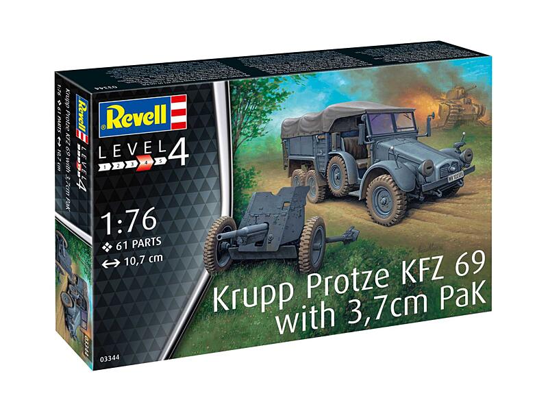 Revell - 03344 - Krupp Protze KFZ 69 with 3,7cm Pak 1:76