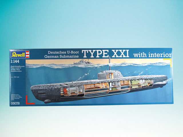 Revell - 05078 - Deutsches U-Boot Typ XXI mit Interieur 1:144