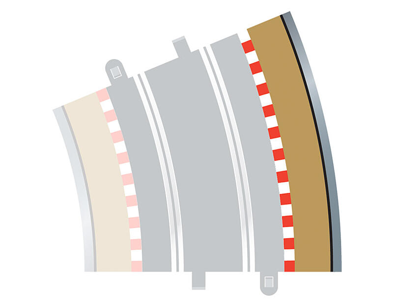 Rozšíření trati Scalextric C8238 - Border, Kerb & Barrier - Curve - R4 - 22.5DEG Outer