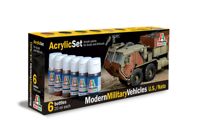 Sada akrylových barev 442AP - MODERN MILITARY VEHICLES U.S./N.A.T.O. 6 ks