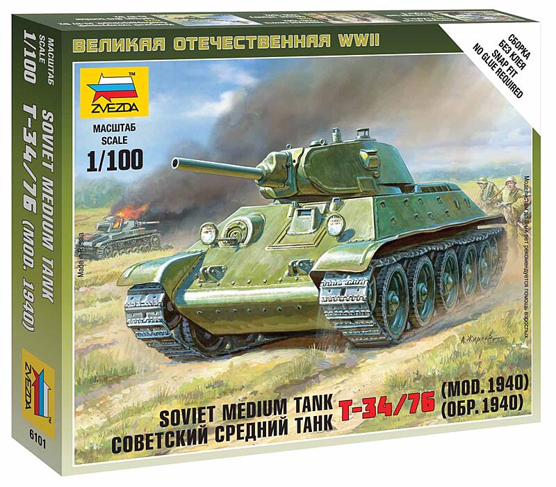 Zvezda - 6101 - Soviet Medium Tank T-34/76 1:100