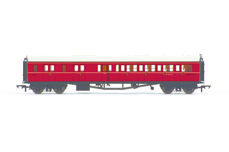 Vagón osobní Hornby R4765 - BR Collett Coach Corridor Brake Third Class LH, Maroon