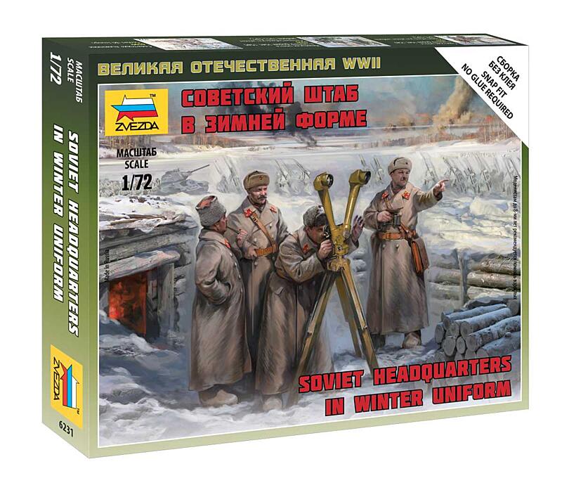Zvezda - 6231 - Soviet headquarters in winter uniform 1:72