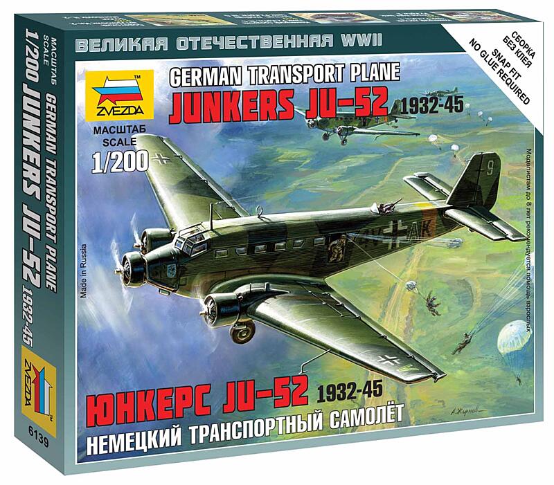 Zvezda - 6139 - Junkers Ju-52 Transport Plane 1:200