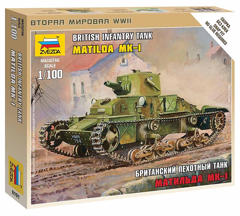 Zvezda - 6191 - British Light Tank Matilda Mk I 1:100