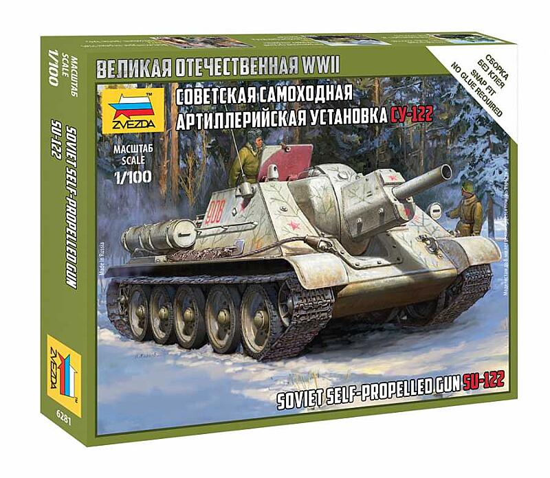 Zvezda - 6281 - Soviet Self Propelled Gun SU-122 1:100