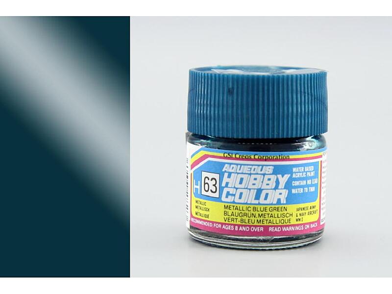 Gunze - Aqueous - H063 - Metallic Blue Green - Kovově modrozelená 10ml