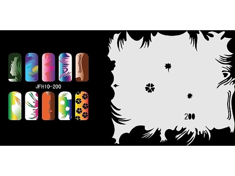 Šablona na nehty (airbrush nail art) JFH10-200