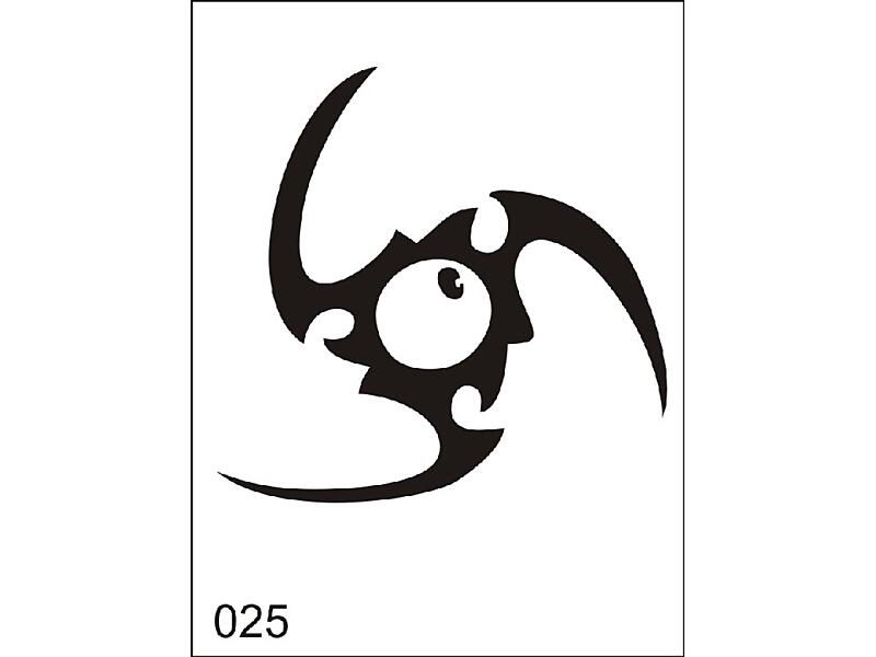 Šablona pro dočasné airbrush tetování M025 - 6,5 x 8,5 cm