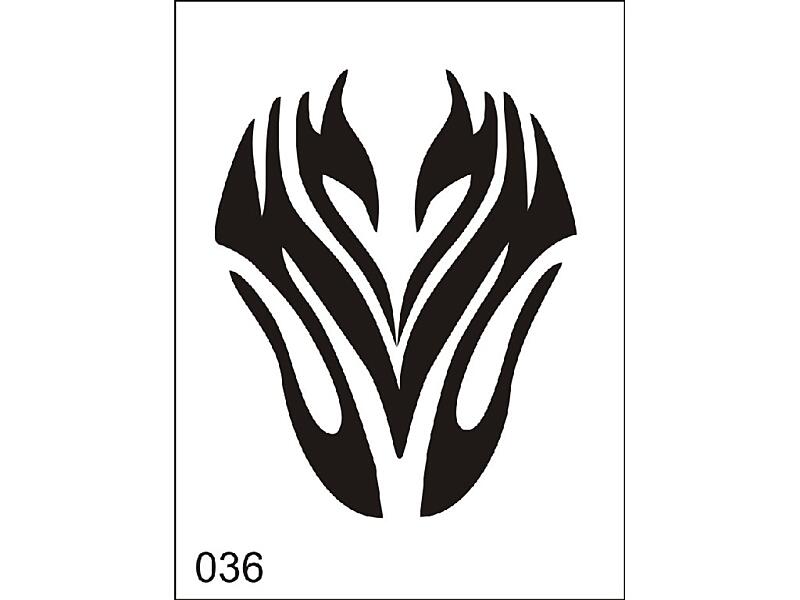 Šablona pro dočasné airbrush tetování M036 - 6,5 x 8,5 cm