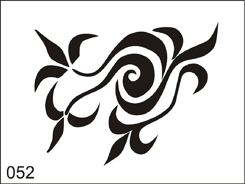 Šablona pro dočasné airbrush tetování M052 - 6,5 x 8,5 cm