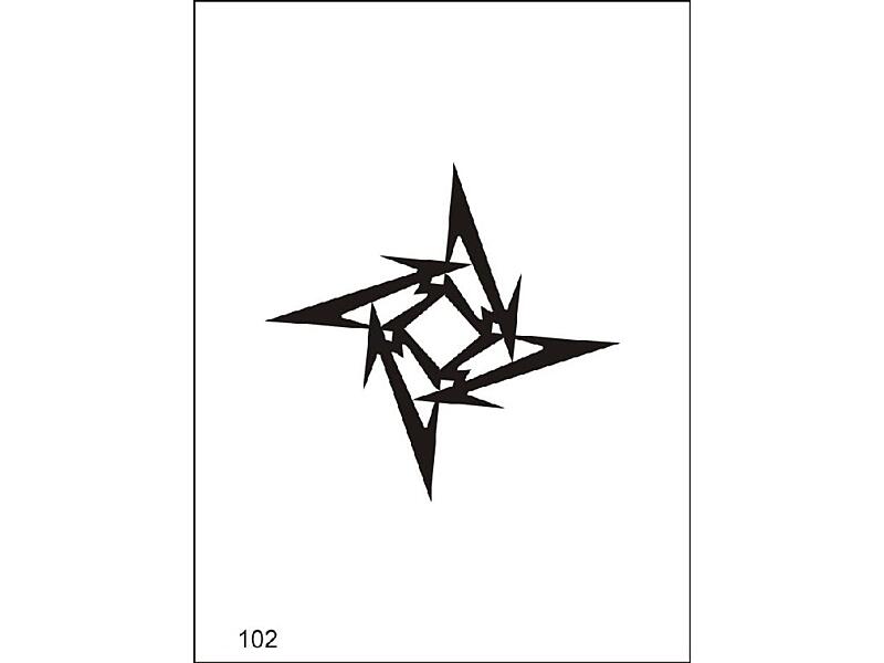 Šablona pro dočasné airbrush tetování M102 - 6,5 x 8,5 cm