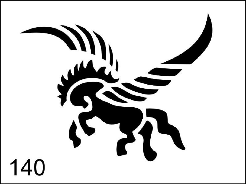 Šablona pro dočasné airbrush tetování M140 - 6,5 x 8,5 cm