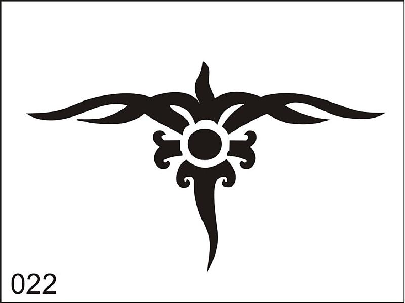 Šablona pro dočasné airbrush tetování V022 - 11,5 x 15,5 cm