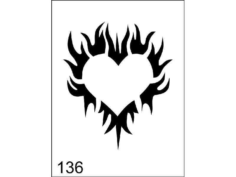 Šablona pro dočasné airbrush tetování V136 - 11,5 x 15,5 cm